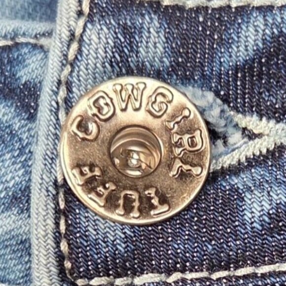 Cowgirl Tuff Womens Distressed Bootcut Jeans W29 L31 W Embroidered Back Pockets - Picture 6 of 9
